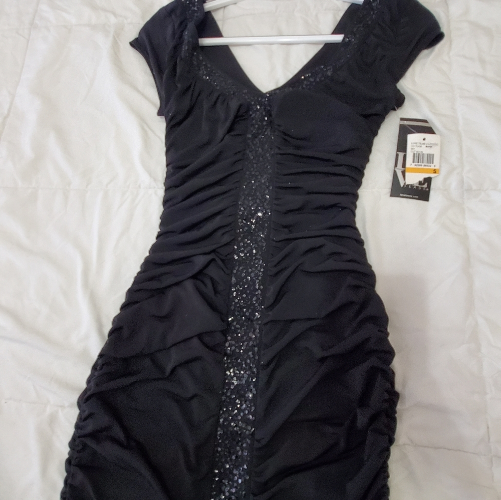 Love Tease black ruched mini dress